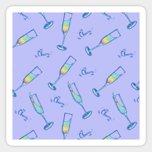 Champagne cheers new-year party patterns Magnet